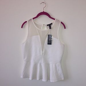 Material Girl Mesh Peplum Top